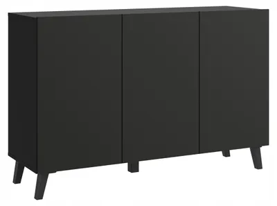 Zdjęcie produktu dla komoda 120 cm do salonu na nóżkach czarny grafit minimalistyczna