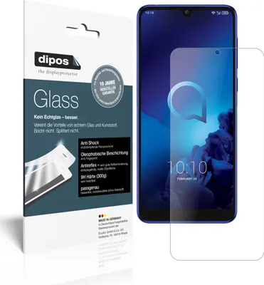 Produktbild von 2x Schutzfolie für Alcatel 3 (2019) matt - Anti-Shock 9H Folie dipos Glass Kunststoffglas