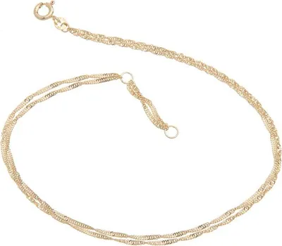 Produktbild von SILBERKETTEN STORE Fußkette Singapur, doppelreihig 1,4mm - 333 Gold, Länge wählbar - 27cm
