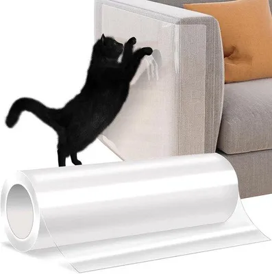 Obrázok produktu pre Páska odolná proti poškriabaniu pre mačky – 20 x 500 cm – Ochrana nábytku a mačiek – Proti poškriabaniu kobercov, pohoviek a dverí