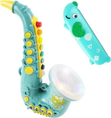 Produktbild von Kindermusikinstrument - Saxophon Harmonika Set - Entwicklung durch Musik - Licht und Tonfunktion - 8-Töne-Oktave - Grün