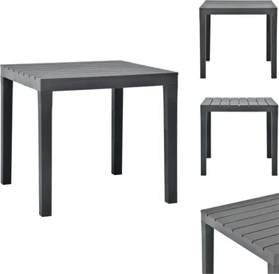 Produktbild von vidaXL Gartentisch Anthrazit 78 x 78 x 72 cm Kunststoff -  Gartentische