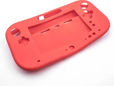 Produktbild von vhbw Hülle Case kompatibel mit Nintendo Wii U Gamepad Spielkonsole, Controller - Silikon Rot