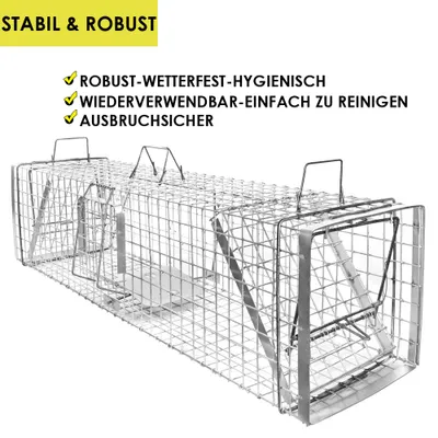 Zdjęcie produktu dla Żywa Pułapka Na Kuny Pułapka Na Szczury Żywa Łasica Królik Ogrodowy Obrona Przeniesienie Pułapki Dom Szop Lis Akcesoria Repel Strych 130 x 34 x 34 Heavy Petigi