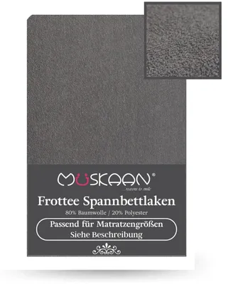 Produktbild von Frottee Spannbettlaken 90x200 cm - 100x200 cm Spannbetttuch Laken grau
