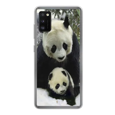 Produktbild von MuchoWow® Handyhülle Schutzhülle Hülle für Samsung Galaxy A41 Panda - Jungtier - Schnee Silikon Softcase Handy Hülle - Mobiltelefon