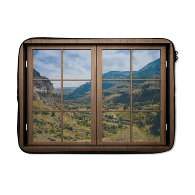 Produktbild von MuchoWow® Laptop Hülle 14 ZollAussicht - Berg - Baum Laptoptasche - Laptoptasche - Stoßsicher - Schutzhaube