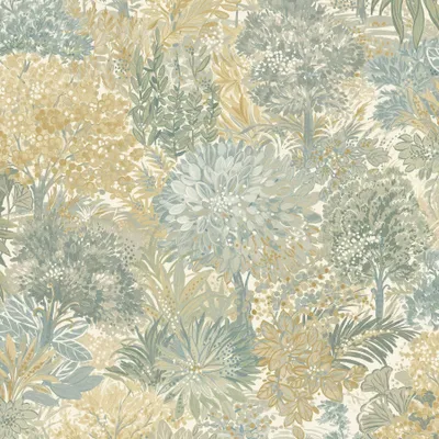 Produktbild von Vliestapete A78603 Gold Grün Creme Blumen Floral Inia Grandeco
