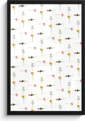 Produktbild von MuchoWow® MuchoWow® Gerahmtes Poster Blumen - Pastell - Muster 40x60 cm - Poster mit zchwarzem Bilderrahmen - Papierdruck - Wandbilder