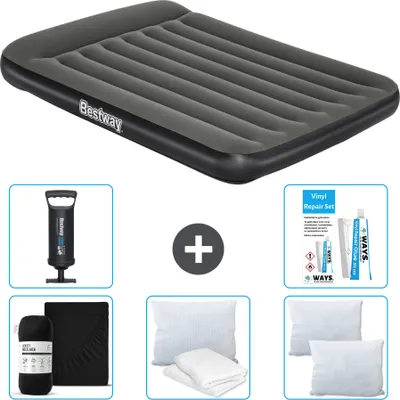 Produktbild von Bestway Luftmatratze - Französisches Bett - 137 x 191 x 30 cm - Grün - Im Lieferumfang enthalten Zubehör