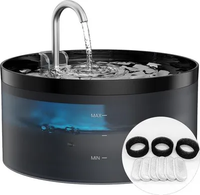 Zdjęcie produktu dla Miska dla kotów Katennapf: 3,2 l – cichy przepływ wody – filtr na sierść – łatwy demontaż – 6 filtrów + 3 filtry piankowe – bezgłośna