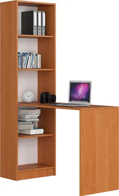 Image de Bureau avec étagère couleur chêne Smart Olcha pour maison et bureau