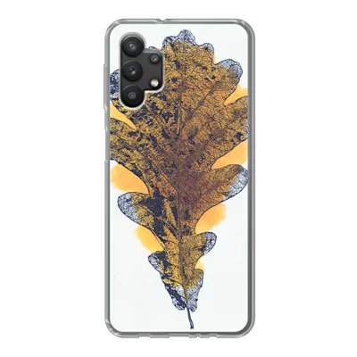 Produktbild von MuchoWow® Handyhülle Schutzhülle Hülle für Samsung Galaxy A32 5G Aquarell - Orange - Eichenblatt Silikon Softcase Handy Hülle - Softcase