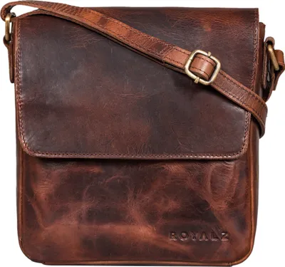 Produktbild von ROYALZ "Illinois" Herrentasche zum Umhängen klein Leder Umhängetasche Herren Messenger Bag Vintage Ledertasche Schultertasche Handtasche Echtleder
