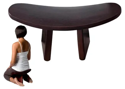Produktbild von Meditationskniehocker aus Holz, kniender Gebetsstuhl, Yoga-Hocker, Meditationsbank, bequemer und vielseitiger Holzsitz für Anbetung und Sitzen, tragbarer und faltbarer Gebets-Kniehocker