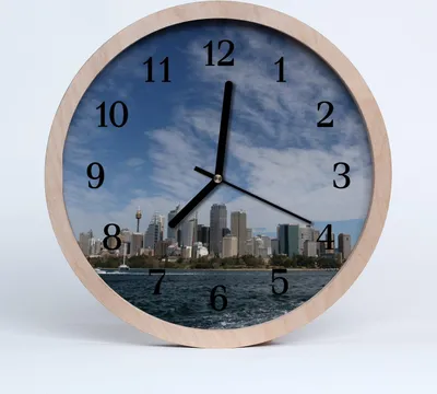 Produktbild von Holzuhr 30fi cm wanduhr - Stadt