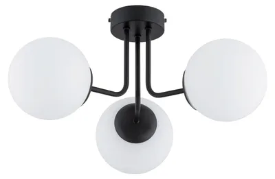 Zdjęcie produktu dla Lampa sufitowa PIERO czarno-biała 3xE14x10W szkło wym:25x45x45cm IP20 Alfa