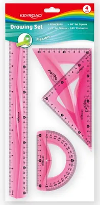 Productafbeelding van KEYROAD flexibele liniaalset, mix van kleuren, set van 4 stuks