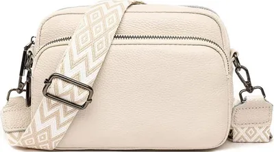 Produktbild von Damen Handy Umhängetasche Echtes Leder Crossbody Bag Schultergurt 3 Fächer