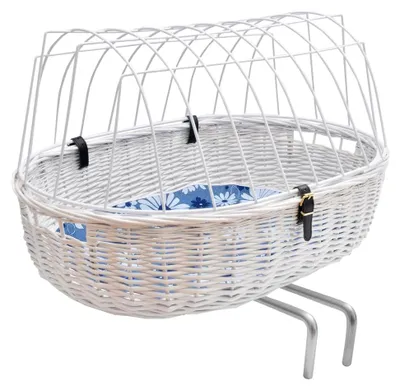 Produktbild von Fahrradkorb für Tiere, weiß, L: 68 cm - inkl. Klickfix, Steuerkopfmontage