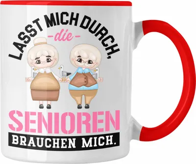 Produktbild von Trendation - Altenpflegerin Tasse Geschenk Spruch Frauen Lasst Mich Durch Die Senioren Brauchen Mich (Rot)
