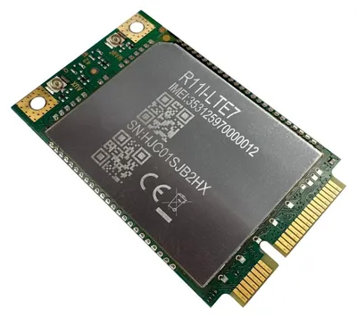 Zdjęcie produktu dla Mikrotik R11E-LTE7, 300000 Kbit/s, miniPCIe, Czarny, Zielony, 2 x uUFL, 5 W, RoHS, CE