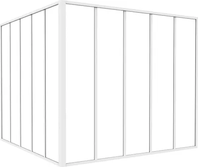 Produktbild von Glasierte pulverbeschichtete Aluminium-Eckwand - B 150 x B 150 x H 130 - Weiß - BAYVIEW