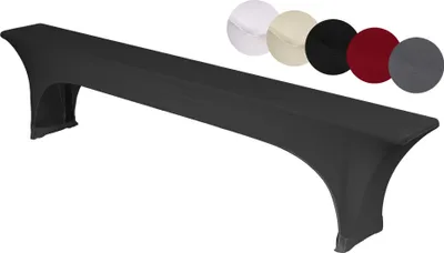 Produktbild von TexDeko Stretch Bierbankhussen für Bierzeltgarnitur 220cm (nur Bank) Husse für Bierbank strapazierfähig bügelfrei (Anthrazit)