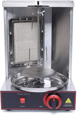 Obrázek produktu pro Kebab Gril Kebab Spit Gyros Gril Kebab Knife Elektrický vertikální multigril 1500W Gril z nerezové oceli Plynový gril na kuřata Gril s lapačem tuku Gril Machine