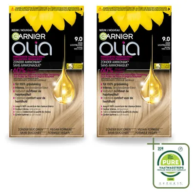 Produktbild von 2 x Garnier Olia 9 Haarkleuring - Sehr Hellblond - Ohne Ammoniak - Großpackung - 2 Stücke