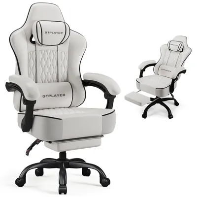 Produktbild von GTPLAYER GamingStuhl, Bürostuhl, Ergonomischer Pc Stuhl, Höhenverstellbarer Drehstuhl, Armlehnen mit Synchronmechanik, Lendenkissen, Kopfkissen