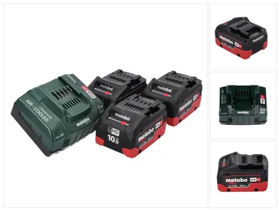 Obrázek produktu pro Metabo 18 V základní sada 3x akumulátor 10,0 Ah LIHD + nabíječka ASC 145 CAS System
