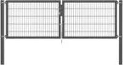 Produktbild von Alberts Doppeltor Flexo Plus mit Zubehör, zum Einbetonieren, anthrazit, Breite 300 cm, Höhe 100 cm, Pfostenstärke 100 x 100 mm