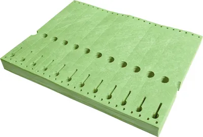 Image de Étiquettes à boucle vertes Tyvek pliées zigzag - 220 x 25,4 mm- pour imprimante matricielle - 1000 étiquettes