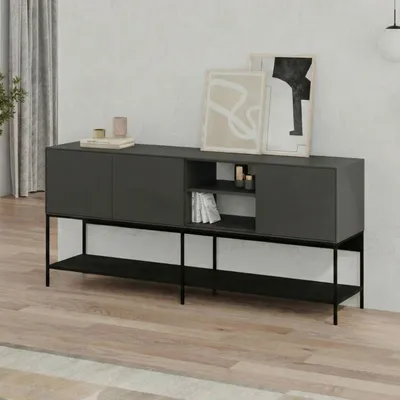 Produktbild von Skye Decor, Hochwertiger Konsolentisch (3 Teile) Sapphire Eiche, Anthrazit | 100% Melamin