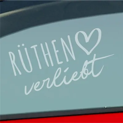 Produktbild von Auto Aufkleber Rüthen verliebt Herz Stadt Heimat Liebe Car 19x10 cm Milchglas Sticker Heckscheibenaufkleber