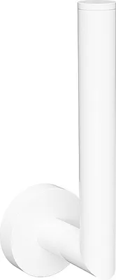 Produktbild von WHITE Reservepapierrollenhalter Messing Weiß 55x165x65 mm für Bad & WC >> zum Bohren oder Kleben