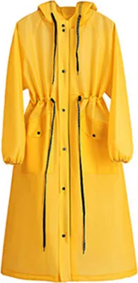 Produktbild von Regenmantel mit Kapuze, wasserdicht, lange Regenjacke mit Kordelzug, wiederverwendbar, für Herren und Damen, regenfest, tragbar, für Outdoor, Wandern, Radfahren, Reisen, Poncho, Regenbekleidung
