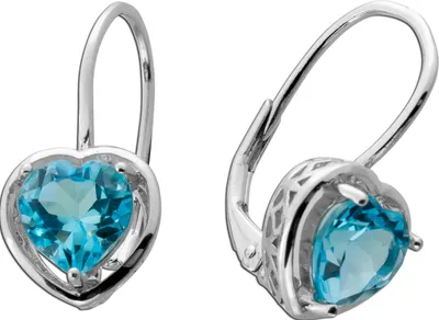 Produktbild von Blautopas Herz Ohrringe Silber 925 nat. Sky Blue Topase 2.54ct