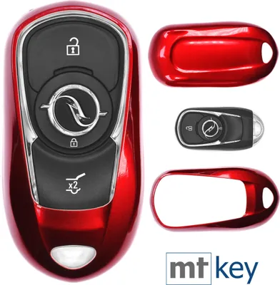 Produktbild von Auto Schlüssel Kunststoff Hülle ABS Plastik Schutz Cover Rot kompatibel mit Opel Astra K Corsa E Zafira Insignia B KEYLESS SMARTKEY