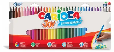 Image de Crayon de couleur Carioca Joy, boîte de 36, multicolore, pour enfants, multicolore, taille unique