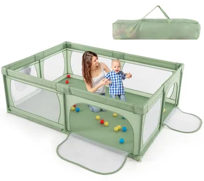 Immagine prodotto di Box per bambini con 50 palline e 2 sportelli, in rete traspirante, 205x147 cm