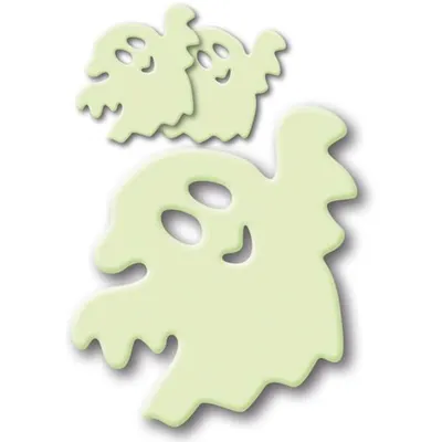 Produktbild von HERMA 15125 Leuchtaufkleber Geist, selbstklebende Leuchtsticker für Kinderzimmer, Dekoration, Wanddeko, Kinder, Jungen und Mädchen, 3 leuchtende Wandsticker