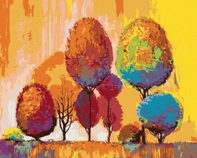 Produktbild von Zuty - Malen nach Zahlen - BUNTE HERBSTBÄUME, 40x50 cm, ohne Keilrahmen