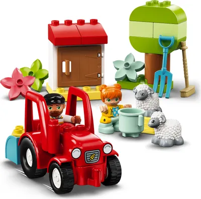 Produktbild von LEGO 10950 DUPLO Traktor und Tierpflege Spielzeug für Kleinkinder ab 2 Jahren, Bauernhof, Spielset mit Bauern- und Schafen-Figuren