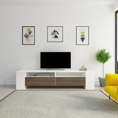 Immagine prodotto di Skye Decor, Sosruko- Sosruko ZNA, colore noce, bianco, mobili TV, 35x155x35 cm, 100% pannello di particelle rivestito in melamina