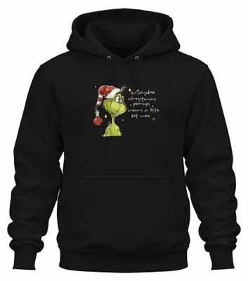 Obrázok produktu pre Možno Vianoce znamenajú niečo viac – vtipná mikina s kapucňou Grinch, čierna, veľkosť S