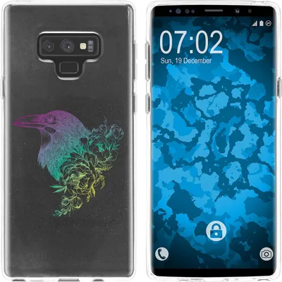 Produktbild von PhoneNatic Case kompatibel mit Samsung Galaxy Note 9 Silikon-Hülle Floral Rabe M4-4