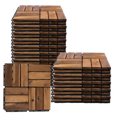 Produktbild von 30er Set Holzfliesen, Akazie natur, LxB 30x30 cm