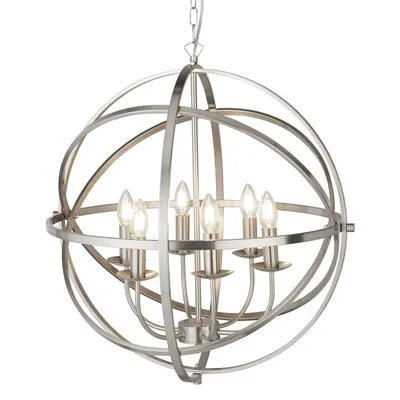 Produktbild von Orbita Eisen Silber 6 Lichter E14 Industrial-Nordic Kronleuchter